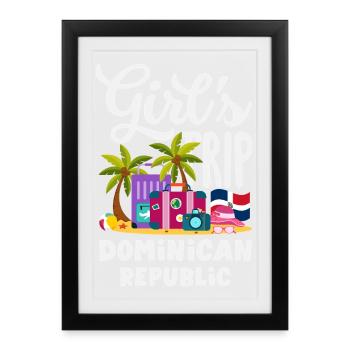 Drapeau de la République dominicaine Dom Rep Pride - Affiche encadrée (27 × 37 cm) - noir - Devant