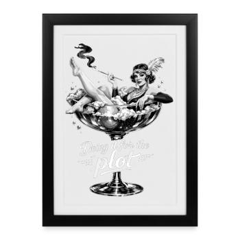 Le faire pour l’intrigue – Vintage Flapper Glass - Affiche encadrée (27 × 37 cm) - noir - Devant