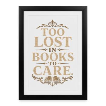Dark Academia Book Love Vintage Reader - Affiche encadrée (27 × 37 cm) - noir - Devant