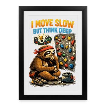 Bloc paresseux – Chemise d’escalade comique - Affiche encadrée (27 × 37 cm) - noir - Devant