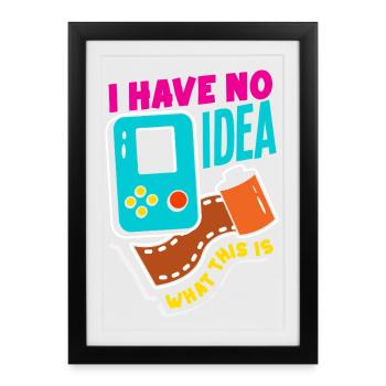 Aucune idée de ce que c’est - un design rétro drôle - Affiche encadrée (27 × 37 cm) - noir - Devant