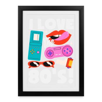 Retro Back to the 80s Vintage Design - Framed poster (27 × 37 cm) - black - Front