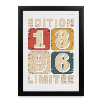 Édition 1986 Limitée Vintage Distress - Affiche encadrée (27 × 37 cm) - noir - Devant
