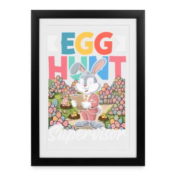 Happy Easter Sweet Easter Bunny Egg Hunt Easter Eggs - Framed poster (27 × 37 cm) - black - Front