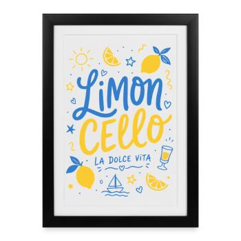 Limoncello - La dolce vita - Gerahmtes Poster (27 × 37 cm) - Schwarz - Vorne