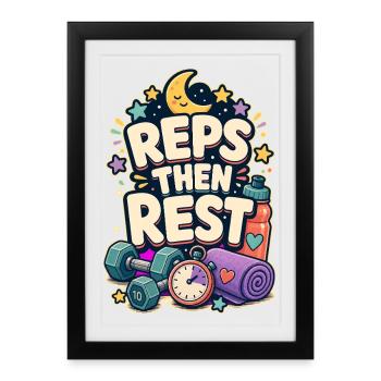 RÉPÉTITIONS PUIS REPOS - Affiche encadrée (27 × 37 cm) - noir - Devant