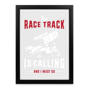 dirt track racing - Framed poster (27 × 37 cm) - black - Front