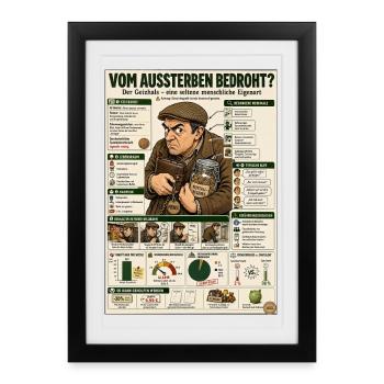 Der Geizhals – jeder Cent zählt - Gerahmtes Poster (27 × 37 cm) - Schwarz - Vorne