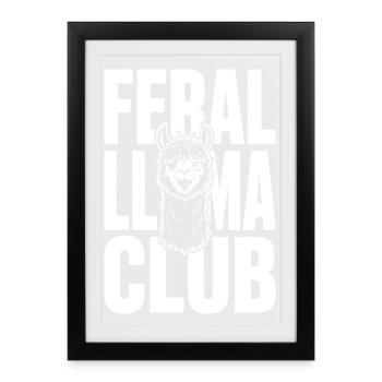 Feral Llama Club Wild Llama - Framed poster (27 × 37 cm) - black - Front