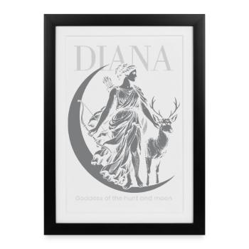 Diana Moonlit Hunt Goddess - Framed poster (27 × 37 cm) - black - Front