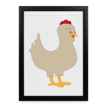poulet - Affiche encadrée (27 × 37 cm) - noir - Devant