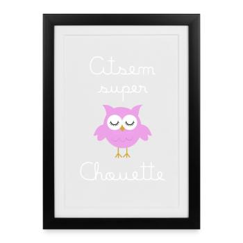 Atsem super owl (written in white) - Framed poster (27 × 37 cm) - black - Front