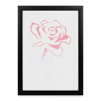 Fleur, rose - Affiche encadrée (27 × 37 cm) - noir - Devant
