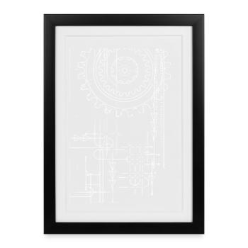 Gear (white) - Framed poster (27 × 37 cm) - black - Front