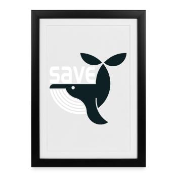 Whale Save Marine Rescue - Framed poster (27 × 37 cm) - black - Front