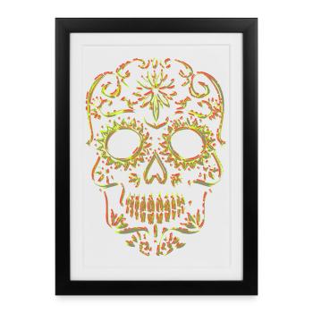 Tête de mort Crâne de Skull - Affiche encadrée (27 × 37 cm) - noir - Devant