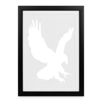 L’aigle en piqué - Affiche encadrée (27 × 37 cm) - noir - Devant