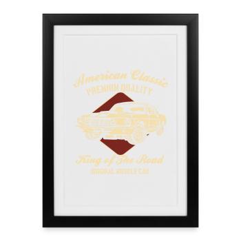 Muscle car américain KingRoad - Affiche encadrée (27 × 37 cm) - noir - Devant