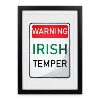AVERTISSEMENT TEMPERATURE IRLANDAISE - Affiche encadrée (27 × 37 cm) - noir - Devant