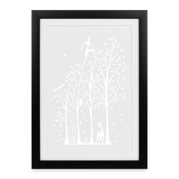 Comment vivre - vers le haut blanc - Affiche encadrée (27 × 37 cm) - noir - Devant