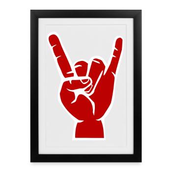 Devil's hand, Devil Rock cool metal symbol - Framed poster (27 × 37 cm) - black - Front