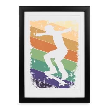 Skater Skateboard - Affiche encadrée (27 × 37 cm) - noir - Devant