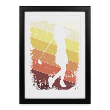 She is a golfer - Framed poster (27 × 37 cm) - black - Front