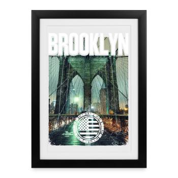 Brooklyn Birdge - Affiche encadrée (27 × 37 cm) - noir - Devant