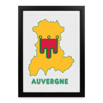 Auvergne - Affiche encadrée (27 × 37 cm) - noir - Devant