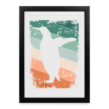 Pingouins - Affiche encadrée (27 × 37 cm) - noir - Devant