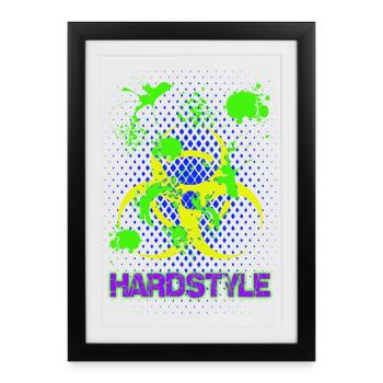 Splash Hardstyle Techno Trance House - Affiche encadrée (27 × 37 cm) - noir - Devant