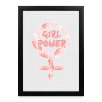 Girl Power - Gerahmtes Poster (27 × 37 cm) - Schwarz - Vorne