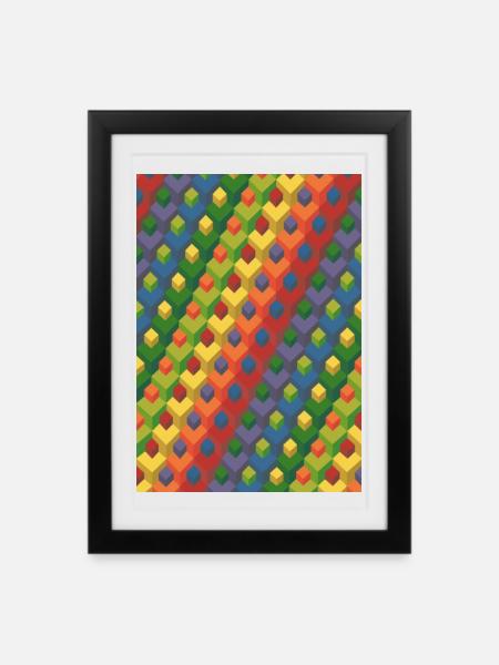 Large gradient - Framed poster (27 × 37 cm) - black