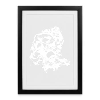 Face white - Framed poster (27 × 37 cm) - black - Front