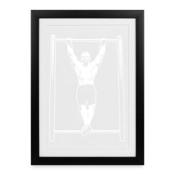 Silhouette de la pose suspendue de la calisténie - Affiche encadrée (27 × 37 cm) - noir - Devant
