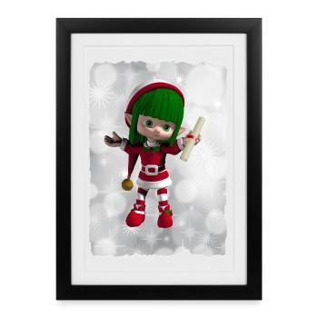 Green Elf - Framed poster (27 × 37 cm) - black - Front