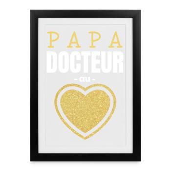 Papa Docteur au Cœur d'Or - Affiche encadrée (27 × 37 cm) - noir - Devant