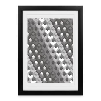 Grayscale gradient Turn right - Framed poster (27 × 37 cm) - black - Front