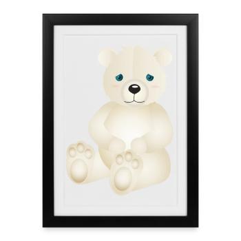 Enchanteur Polar Bear comme animal de compagnie - Affiche encadrée (27 × 37 cm) - noir - Devant