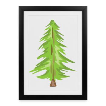 Arbre de Noël Arbres forestiers de Noël - Affiche encadrée (27 × 37 cm) - noir - Devant