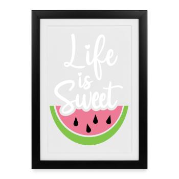 La vie est douce - Affiche encadrée (27 × 37 cm) - noir - Devant