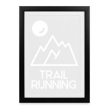 Trail Running - Affiche encadrée (27 × 37 cm) - noir - Devant