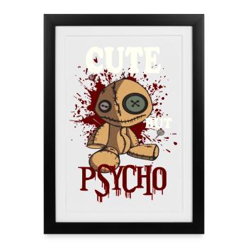 MIGNON MAIS PSYCHO Vaudou - Poupée - Affiche encadrée (27 × 37 cm) - noir - Devant