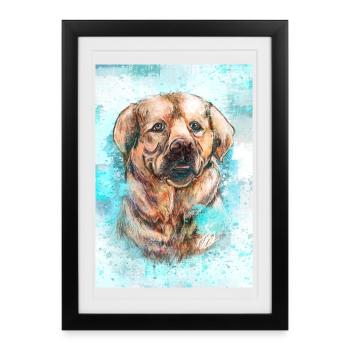 Labrador - Affiche encadrée (27 × 37 cm) - noir - Devant