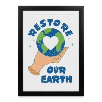 Restaurer la Terre - Affiche encadrée (27 × 37 cm) - noir - Devant