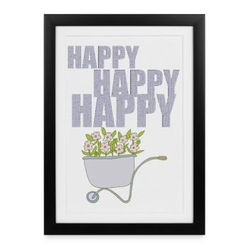 WHEELBARROWS HAPPY - Framed poster (27 × 37 cm) - black - Front