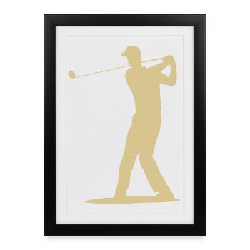 Golfer Tee Silhouette - Men's Design - Framed poster (27 × 37 cm) - black - Front