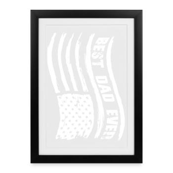 Patriotic Design with Stripes and Star - Framed poster (27 × 37 cm) - black - Front
