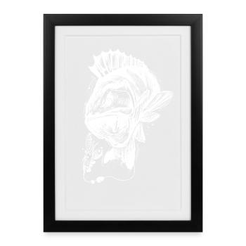 Poisson de vie ! - Tshirt de pêche Perch Attack / Z - Affiche encadrée (27 × 37 cm) - noir - Devant