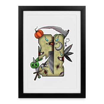Damaged Halloween Tarot! By Pousse2Bambou! - Framed poster (27 × 37 cm) - black - Front